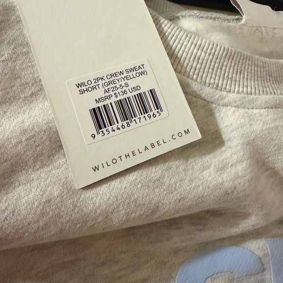 Willo Women's Yellow Bike Shorts And Crew Sweat Set - Picture 5 of 6